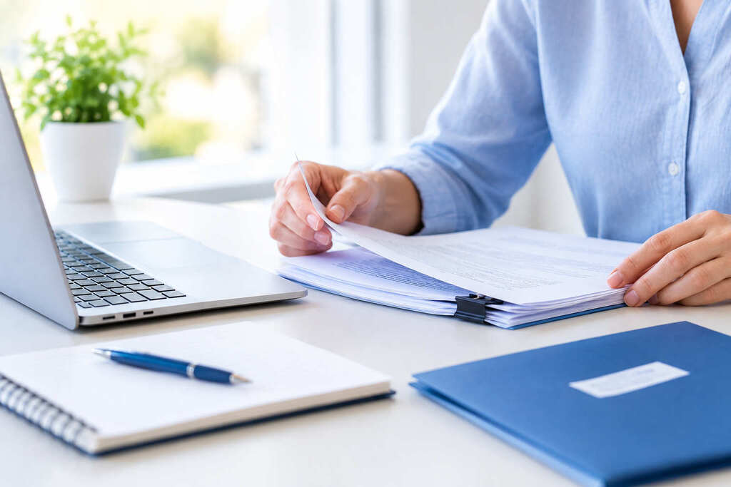 Persona revisando documentación